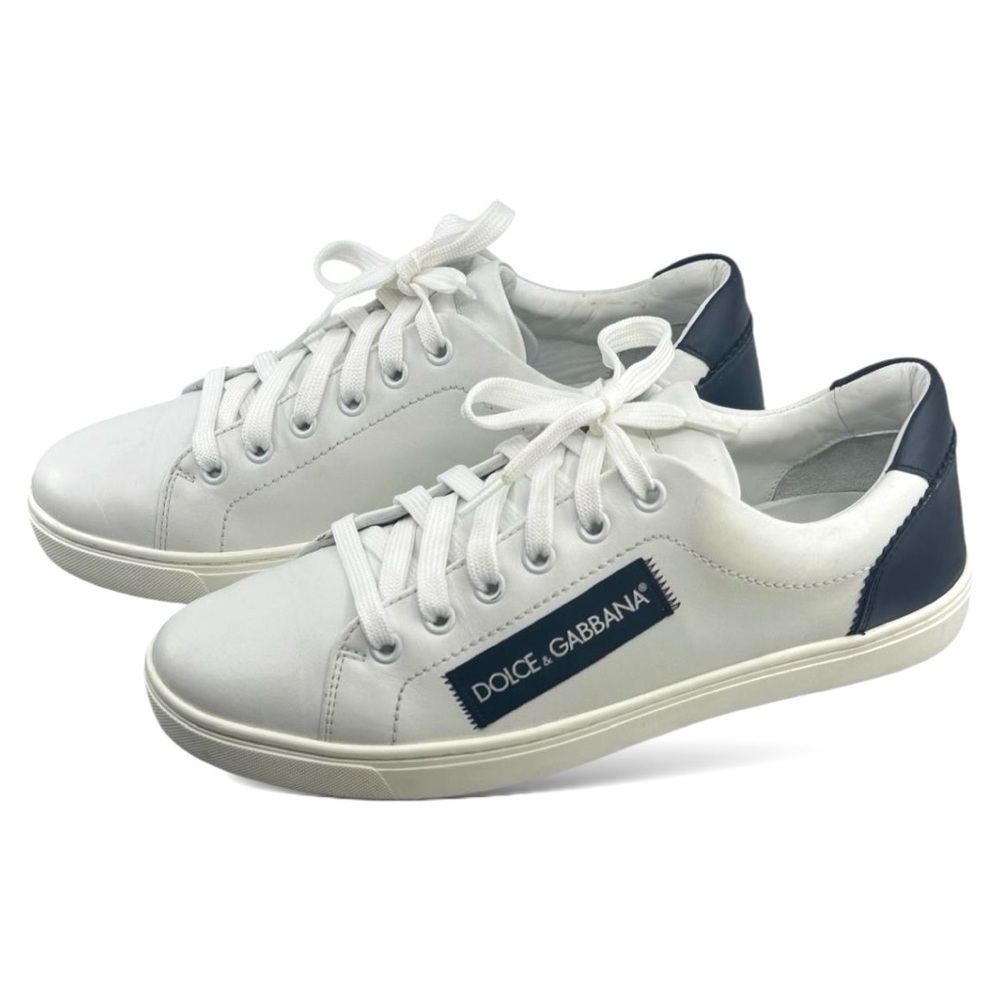 DOLCE & GABBANA Logo White Black Leather Low Top Sneakers Portofino Sneakers - Picture 12 of 16